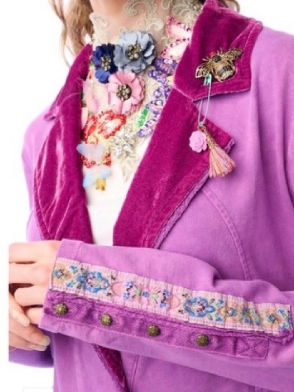 Aratta Purple & Magenta Colonel Jacket - Picture 3 of 6